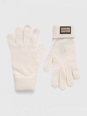 Шерстяные перчатки Karl Lagerfeld бежевые
