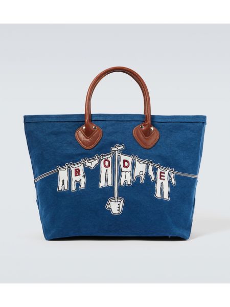 Δερμάτινη τσάντα shopper Bode μπλε
