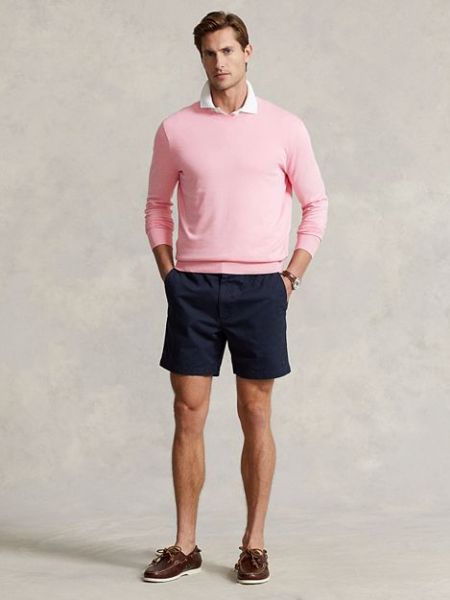 Хлопковый свитер с круглым вырезом Polo Ralph Lauren розовый