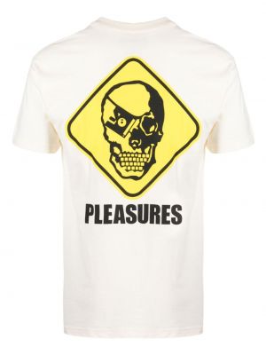 Bavlněné tričko Pleasures béžové