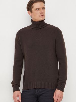 Vlněný svetr Sisley hnědý