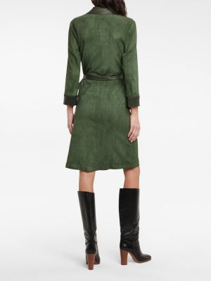 Semišové midi šaty Stouls zelené