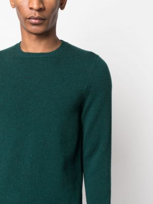 Kašmírový svetr s kulatým výstřihem Drumohr zelený