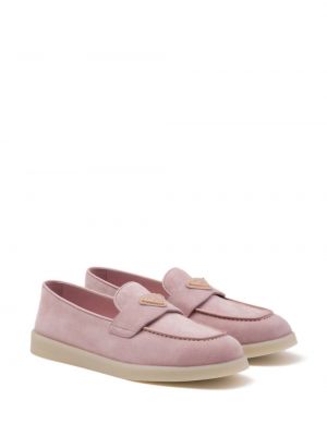 Leder loafer Prada pink
