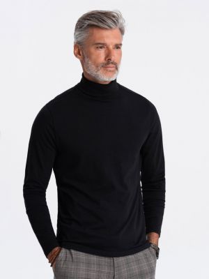 Tricou cu mânecă lungă Ombre Clothing negru
