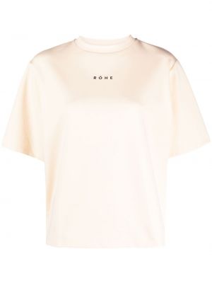 Bombažna majica s potiskom Róhe bela