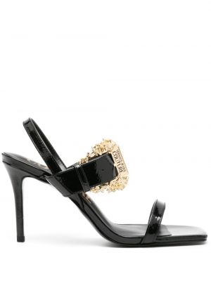 Sandały z otwartą piętą Versace Jeans Couture czarne