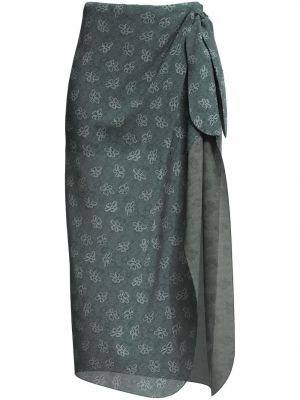 Raštuotas gėlėtas sijonas Margherita Maccapani žalia