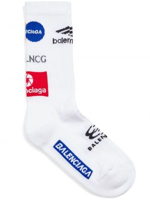 Ponožky s potlačou Balenciaga biela