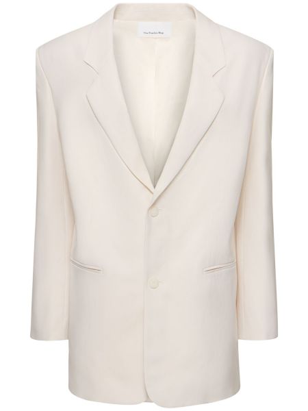 Viskose linned blazer The Frankie Shop hvid