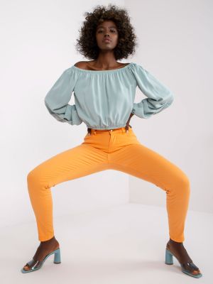 Bavlněné bokové kalhoty Fashionhunters - oranžová