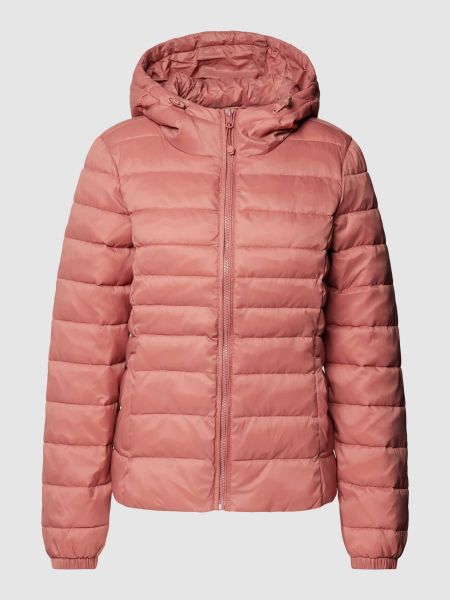 Pikowana kurtka puchowa w jednolitym kolorze Only różowa