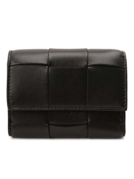 Кожаный кошелек для монет Bottega Veneta черный