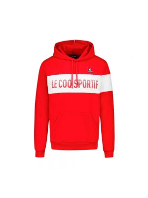 Bluza z kapturem Le Coq Sportif czerwona