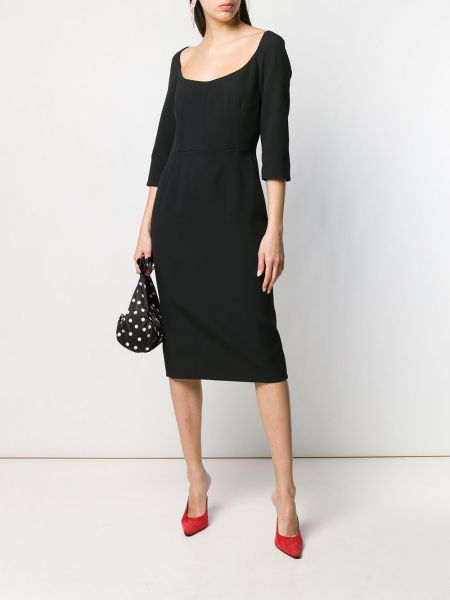Vestido midi slim fit Dolce & Gabbana negro