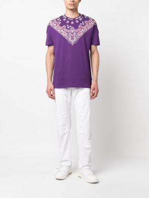 Raštuotas marškinėliai su paisley raštu Philipp Plein violetinė