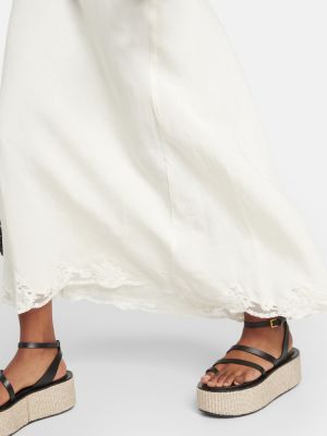 Długa spódnica koronkowa z kryształkami Rixo biała