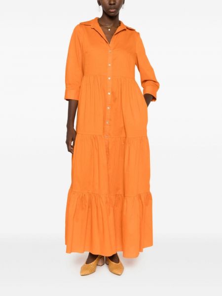 Bavlněné šaty s knoflíky Adriana Degreas oranžové