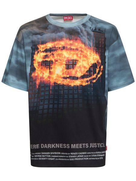 Trøje bomuld t-shirt Diesel sort