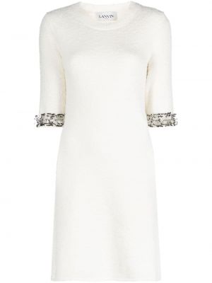 Šaty s výšivkou Lanvin bílé