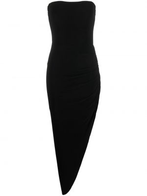 Asimetrična koktejl obleka Norma Kamali črna