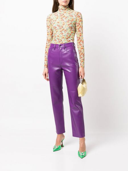 Rovné kalhoty Agolde fialové