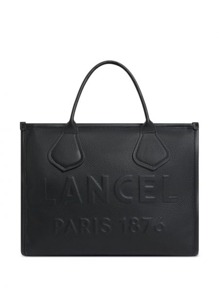 Δερμάτινη τσάντα shopper Lancel μαύρο