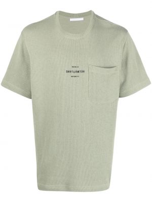 Pletené tričko s potlačou Helmut Lang zelená