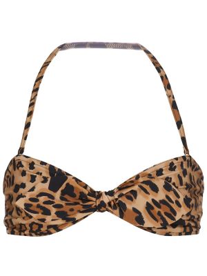 Bikini cu imagine cu model leopard Karla Colletto bej