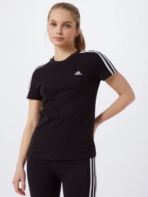 T-shirt in maglia Adidas nero