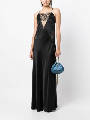 Krajkové večerní šaty bez rukávů Michelle Mason černé