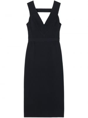 Μίντι φόρεμα με λαιμόκοψη v St. John μαύρο
