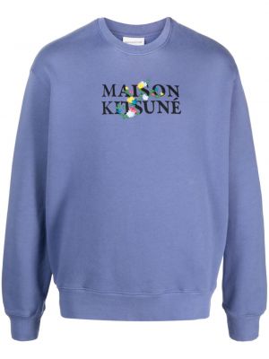 Jersey sweatshirt mit print Maison Kitsuné lila