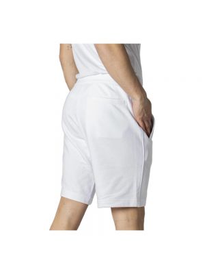Pantalones cortos de algodón con estampado Armani Exchange blanco
