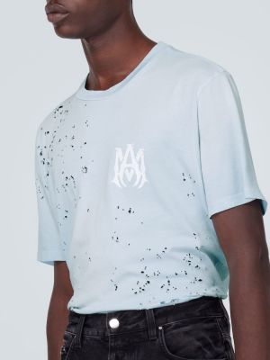 T-shirt di cotone con stampa in jersey Amiri grigio