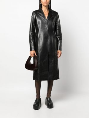 Kožený kabát Coperni černý