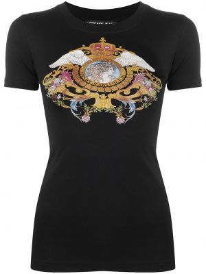 Camiseta con estampado Versace Jeans Couture negro