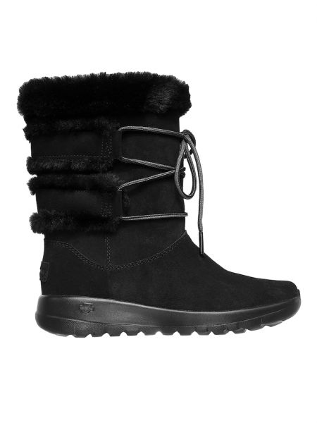 Зимние ботинки из нубука Skechers черные