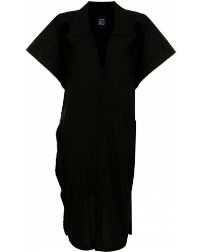 Vestido de noche drapeado Yohji Yamamoto negro