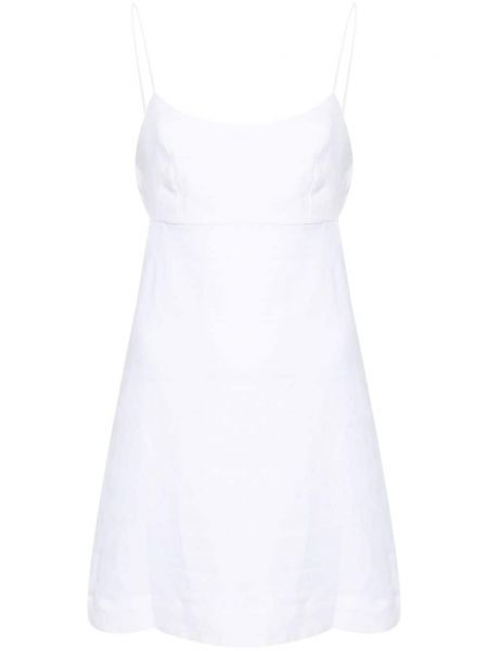 Lněné páskové šaty Faithfull The Brand bílé