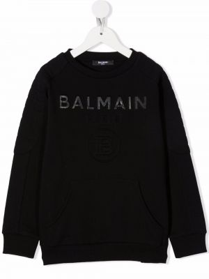 Bomull hettegenser for jenter Balmain Kids svart