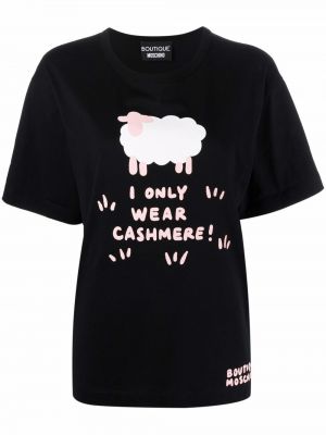 Camiseta de cachemir Boutique Moschino negro