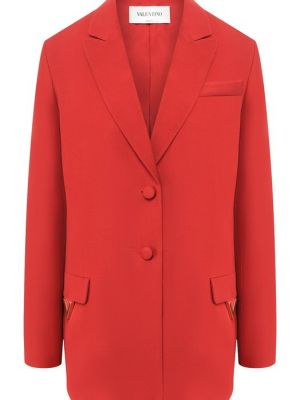 Шелковый шерстяной пиджак Valentino красный