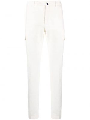 Pantaloni cargo slim fit Incotex alb
