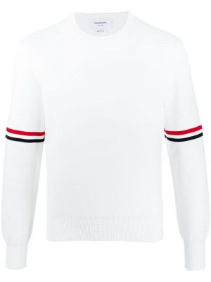 Пуловер на райета Thom Browne бяло