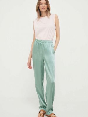 Jednobarevné kalhoty s vysokým pasem Sisley