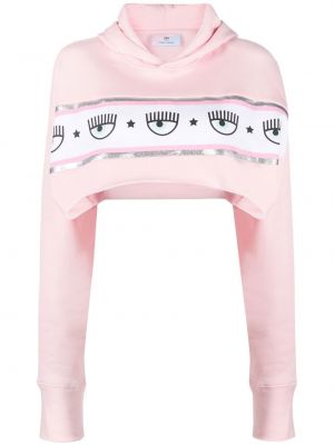 Kapučdžemperis ar apdruku Chiara Ferragni rozā