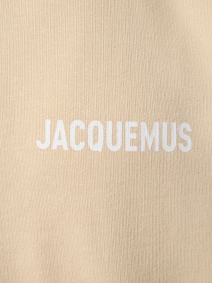 Bluza z kapturem bawełniana Jacquemus beżowa