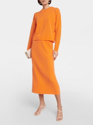 Kašmírová midi sukňa Jardin Des Orangers oranžová