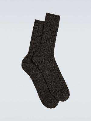 Kašmírové ponožky Auralee čierna